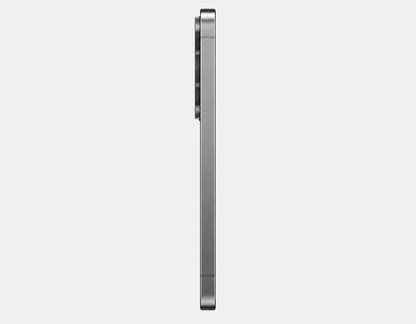 Samsung Galaxy S26 FE 5G smartphone in graphite, shown from the left side profile