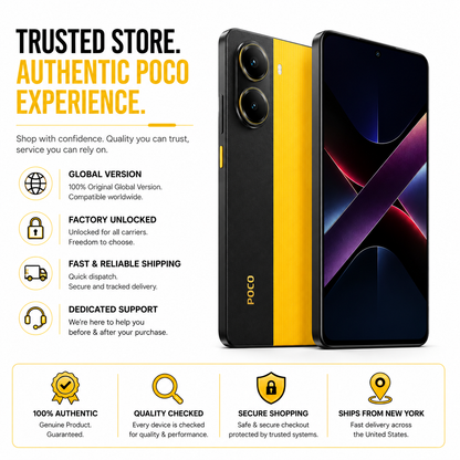 Xiaomi Poco X7 PRO 5G 256GB ROM 12GB RAM Dual SIM GSM Unlocked - Yellow