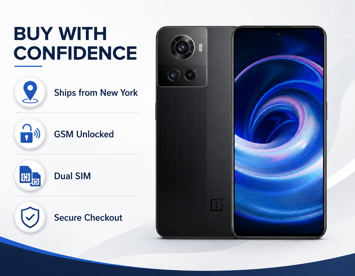 OnePlus Ace 10R smartphone in black showing front display and rear camera module