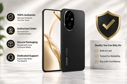 Black Honor 200 5G smartphone showing rear cameras and front curved display
