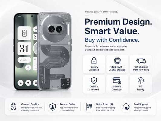 Grey smartphone showing front screen and back triple camera module