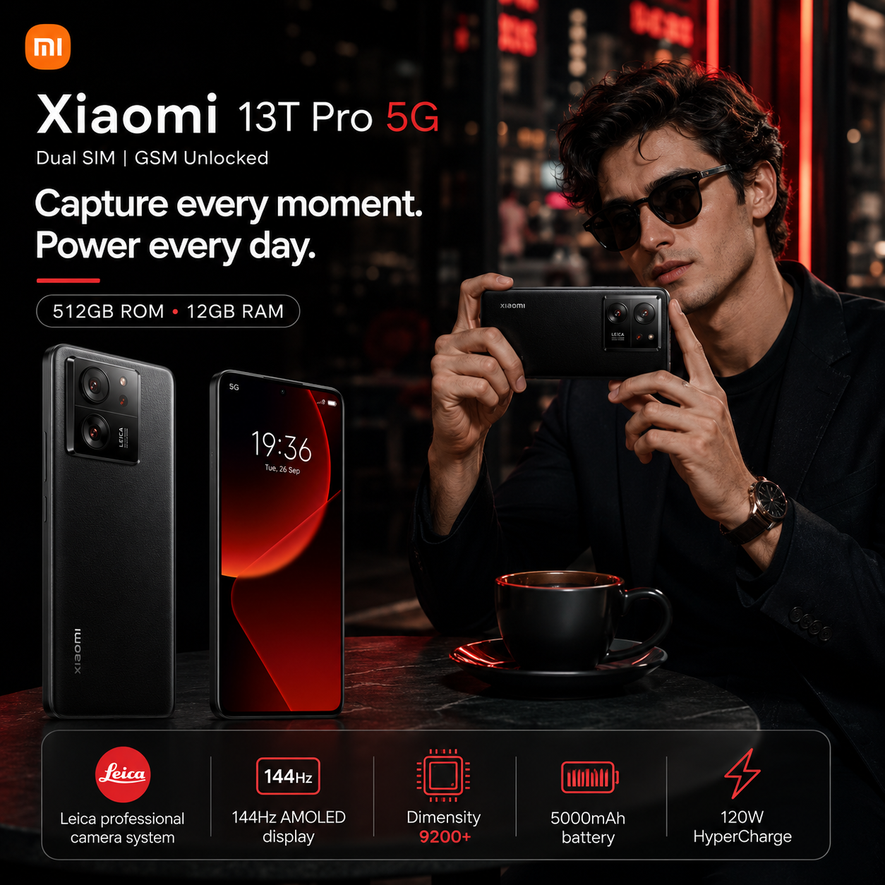 Xiaomi mI 13T Pro 5G Dual SIM 512GB ROM 12GB RAM GSM Unlocked - Black