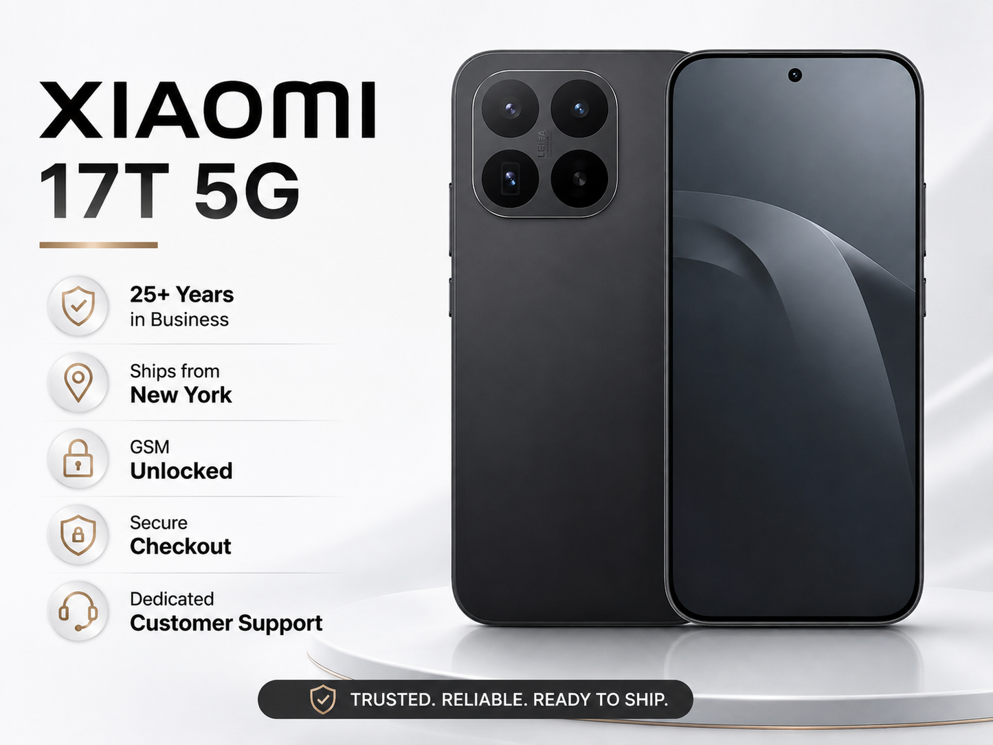 XIAOMI Mi 17T 5G 256GB ROM 12GB RAM Dual SIM GSM Unlocked - Black