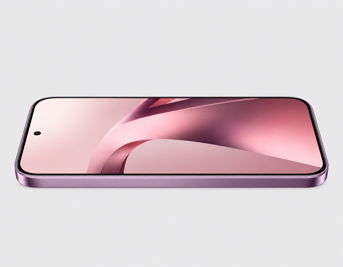Violet XIAOMI Mi 17T 5G smartphone front view with curved display and centered notch.