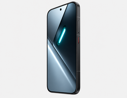 Xiaomi Poco X8 Pro smartphone, black side profile with lit front display
