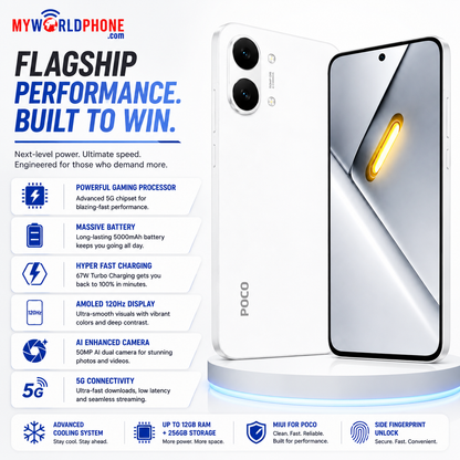Xiaomi Poco X8 PRO MAX 5G 256GB ROM 12GB RAM Dual SIM GSM Unlocked - White