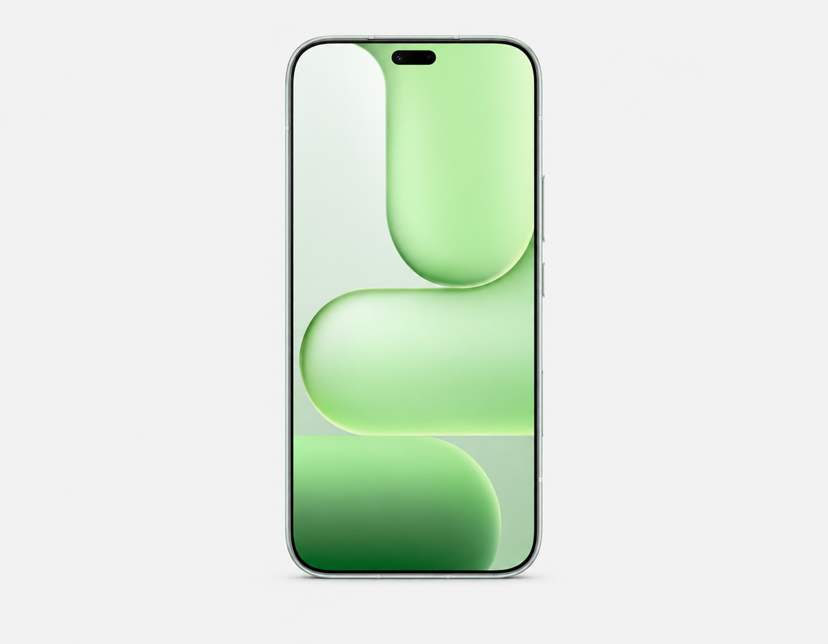 HONOR 600 Lite 5G smartphone front view with green curved display