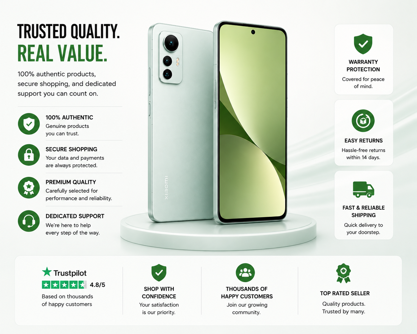 Xiaomi 12 Lite 5G 128GB 8GB RAM Dual SIM GSM Unlocked - Green
