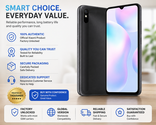 Xiaomi Redmi 9A Dual Sim 32GB 2GB RAM GSM Unlocked - Granite Grey