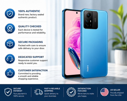 Xiaomi Redmi Note 12s 4G Dual SIM 256GB ROM 8GB RAM GSM Unlocked - Ice Blue