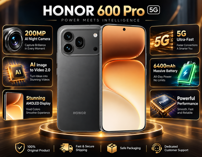 HONOR 600 Pro 5G 512GB ROM 12GB RAM Dual SIM GSM Unlocked - Black