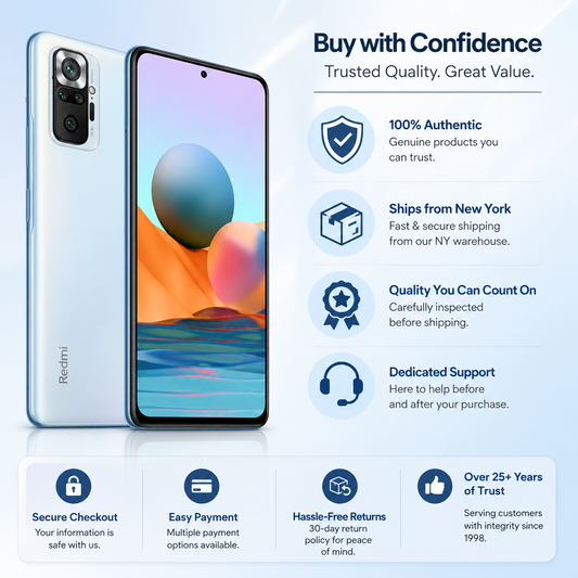 Xiaomi Redmi Note 10 Pro 4G Dual SIM LTE 256GB 8GB RAM GSM Unlocked - Glacier Blue