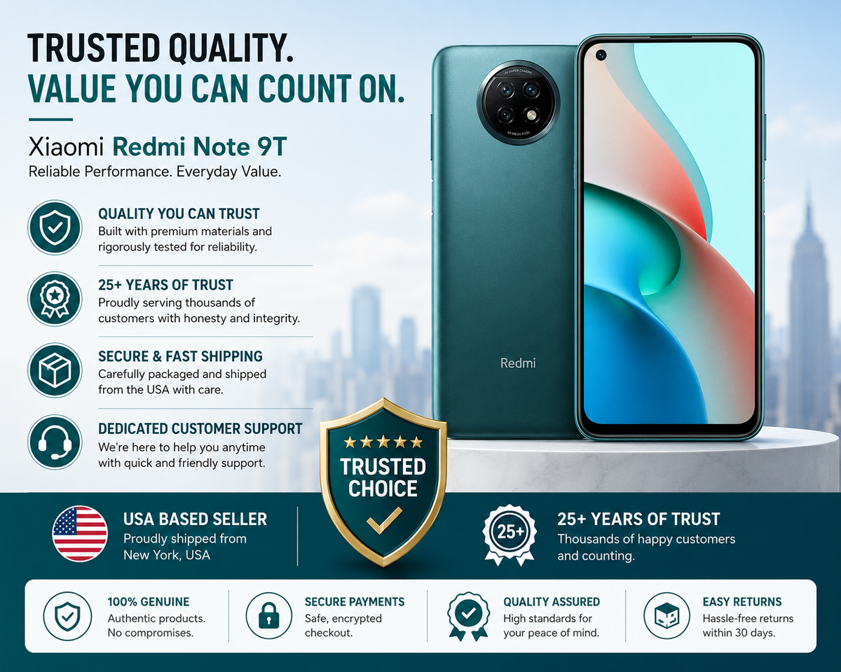 Xiaomi Redmi Note 9T 5G 64GB 4GB RAM GSM Unlocked - Nightfall Black Xiaomi Redmi Note 9T 5G 64GB 4GB RAM GSM Unlocked - Nightfall Black