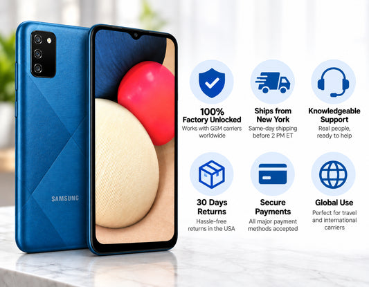 Samsung Galaxy A02s A025M 64GB 3GB RAM Dual SIM, GSM Unlocked - Blue