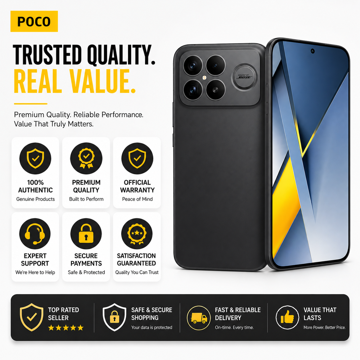 Xiaomi Poco F8 Ultra 5G 256GB ROM 12GB RAM Dual SIM GSM Unlocked - Black