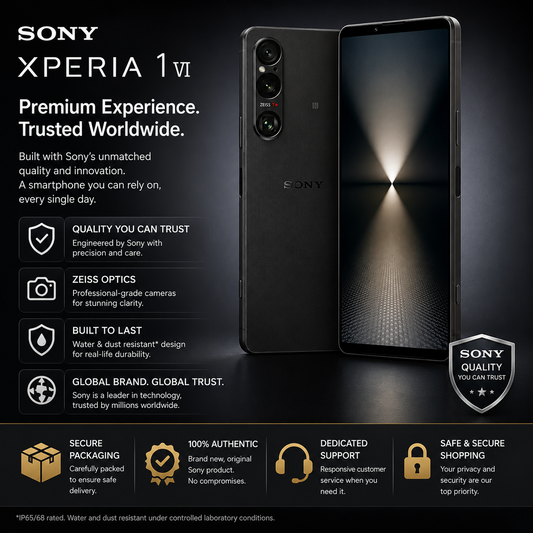Sony Xperia 1 VI XQ-EC72 5G Dual SIM 512GB ROM 12GB RAM GSM Unlocked - Black