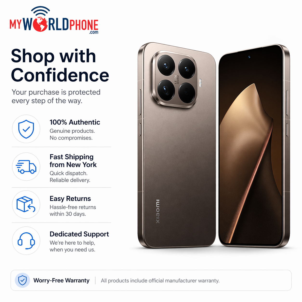 XIAOMI 15T PRO 5G 512GB ROM 12GB RAM Dual SIM GSM Unlocked - Gold