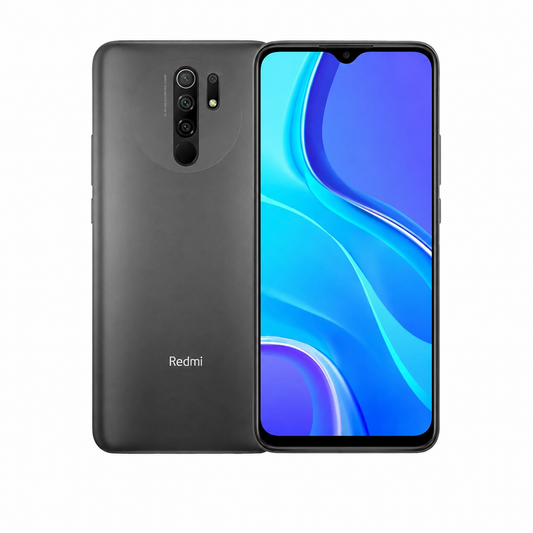 Carbon grey smartphone with front display and rear dual cameras