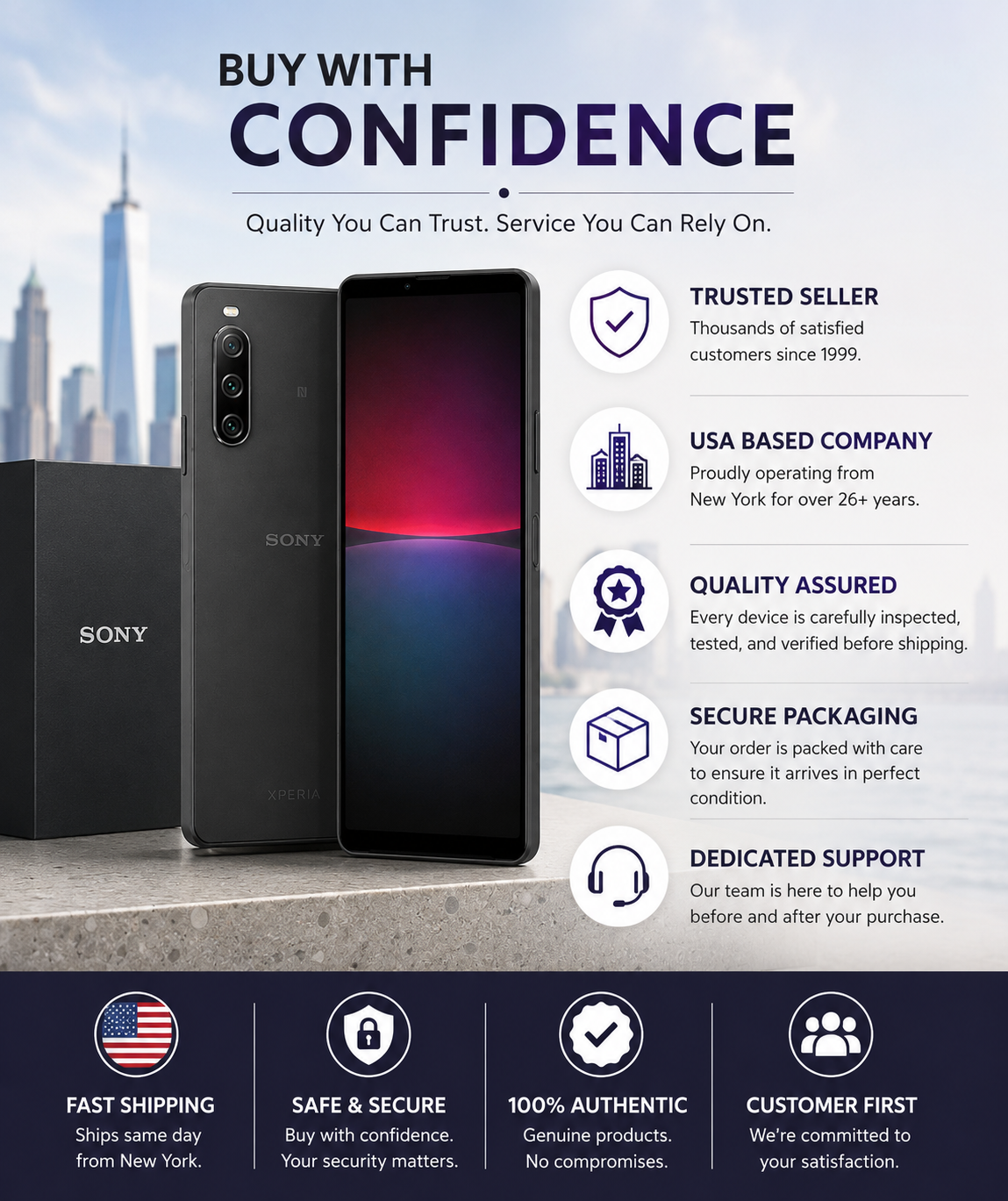 Sony Xperia 10 IV XQ-CC72 5G Dual SIM 128GB 6GB RAM GSM Unlocked – Black