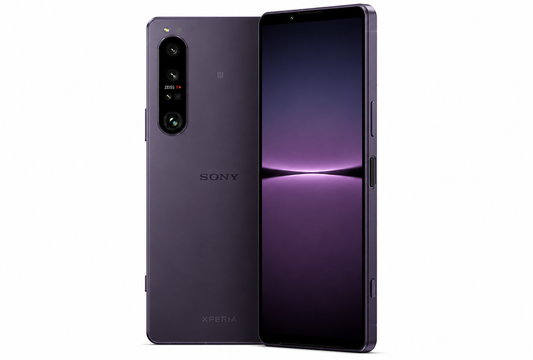 Purple Sony Xperia 1 IV smartphone front and back view
