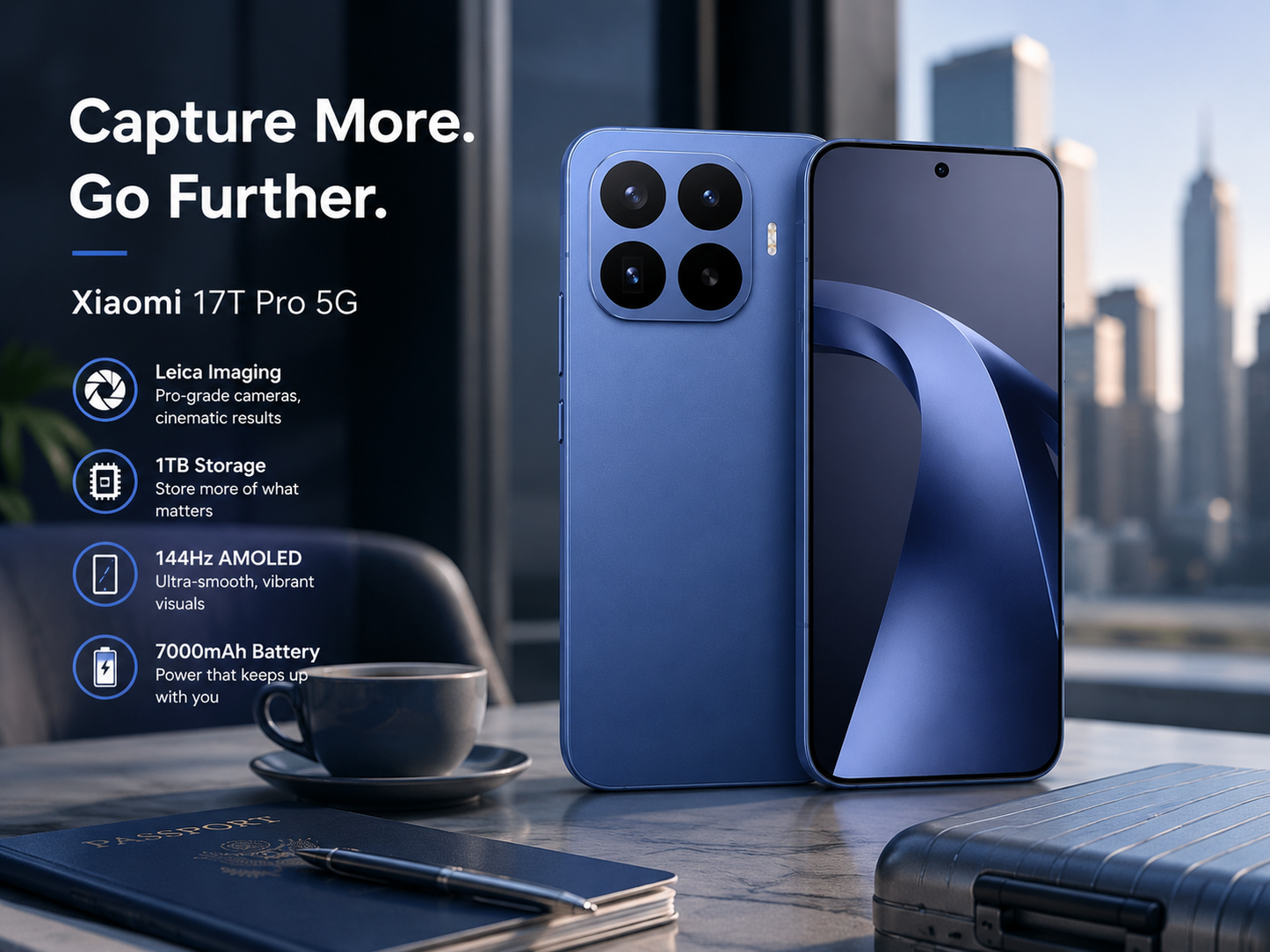 XIAOMI Mi 17T PRO 5G 1TB ROM 12GB RAM Dual SIM GSM Unlocked - Blue