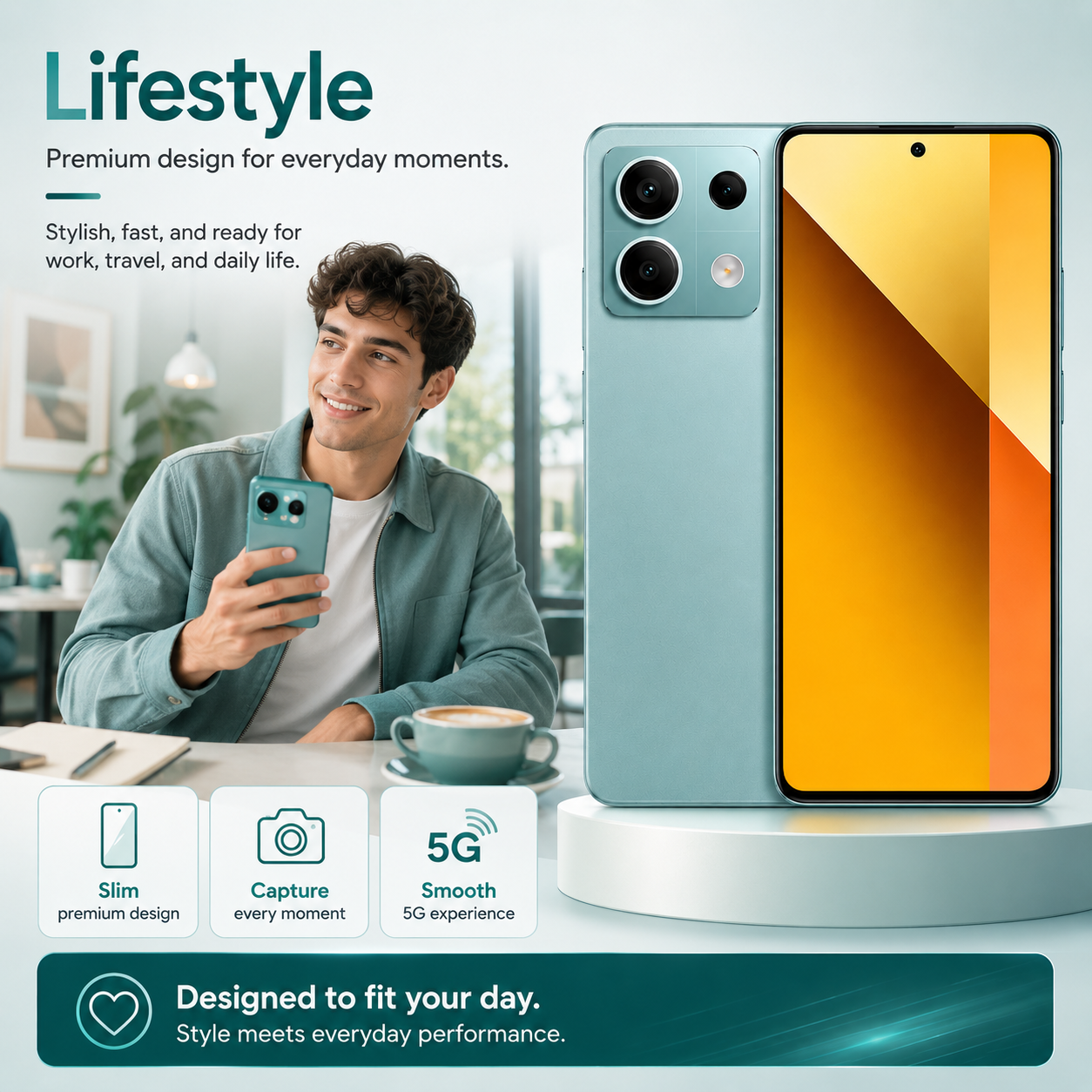 Xiaomi Redmi Note 13 Pro 5G Dual SIM 128GB ROM 8GB RAM Global GSM Unlocked - Ocean Teal