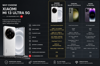 Xiaomi Mi 13 Ultra 5G 512GB ROM 16GB RAM Dual SIM GSM Unlocked - White