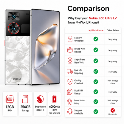 Silver Nubia smartphone with dual rear cameras and edge-to-edge front display