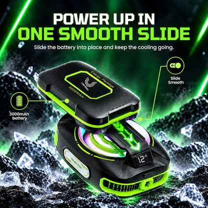 JS85 Phone Cooler for Gaming, Magnetic 3000mAh RGB Fan for iPhone & iPad