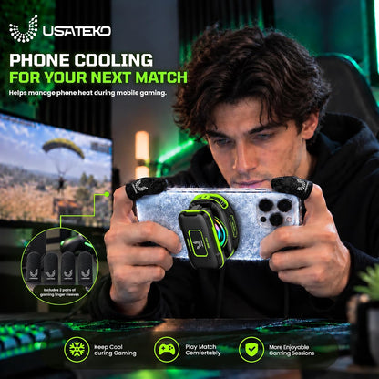 JS85 Phone Cooler for Gaming, Magnetic 3000mAh RGB Fan for iPhone & iPad