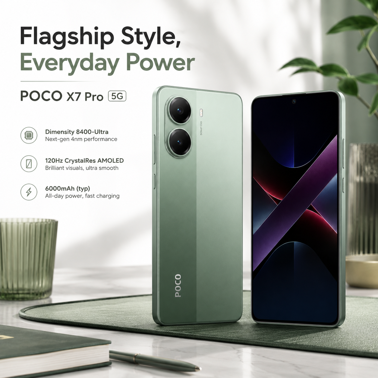 POCO X7 8GB 256GB グリーン 新品未開封 グローバル版 ① X7 グリーン