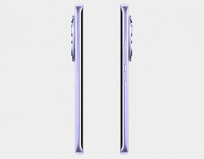 Xiaomi Redmi Note 15 5G  Purple smartphone side view with buttons and slim frame.