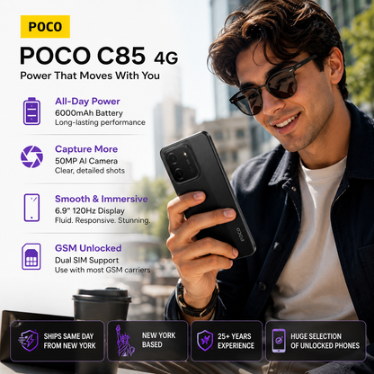 Xiaomi Poco C85 4G 256GB ROM 8GB RAM Dual SIM GSM Unlocked - Black