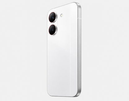 Xiaomi Poco X8 PRO 5G White smartphone back view with dual camera lenses and smooth rear finish