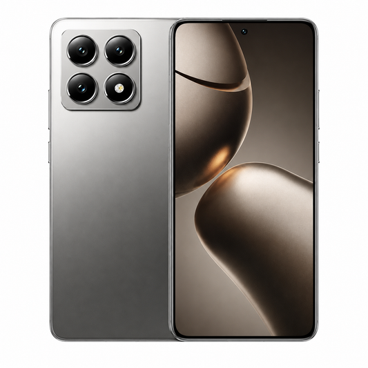Xiaomi smartphone in Titan gray with quad rear cameras and curved edge display