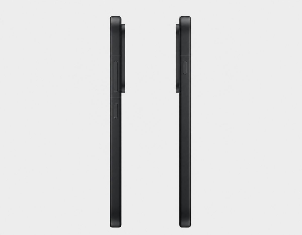 OnePlus 15 5G  Black smartphone side view with buttons and narrow edge