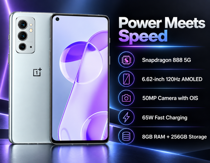 OnePlus 9RT 5G 256GB 8GB RAM MT2110 Dual SIM GSM Unlocked China Version - Silver