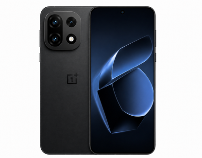 OnePlus 15 5G  Black smartphone with triple rear cameras and front display