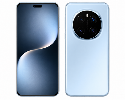 Blue Honor Magic7 Pro smartphone with front and back views, triple rear cameras