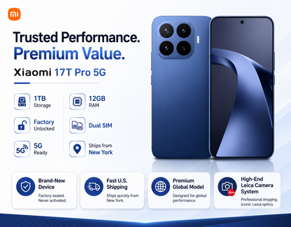 XIAOMI Mi 17T PRO 5G 1TB ROM 12GB RAM Dual SIM GSM Unlocked - Blue