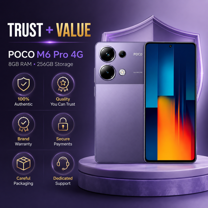 Xiaomi Poco M6 Pro 4G Dual SIM 256GB ROM 8GB RAM GSM Unlocked - Purple