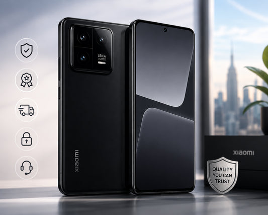 Xiaomi 13 Pro 5G smartphone in black, two-piece view showing front and rear