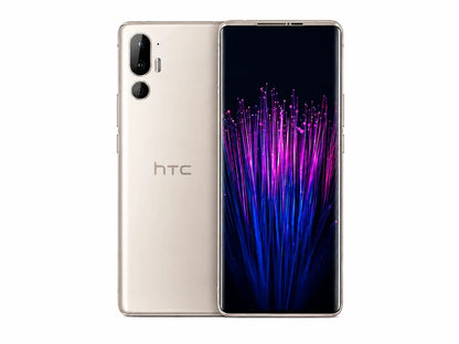 HTC U24 Pro 5G  HTC smartphone in white, front and back view with dual rear cameras