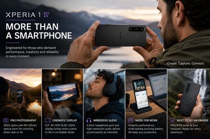 Sony Xperia 1 IV XQ-CT72 5G Dual 512GB 12GB RAM Dual SIM GSM Unlocked – Black