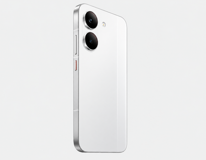 Xiaomi Poco X8 PRO 5G White smartphone back with dual-lens camera module and vertical antenna line