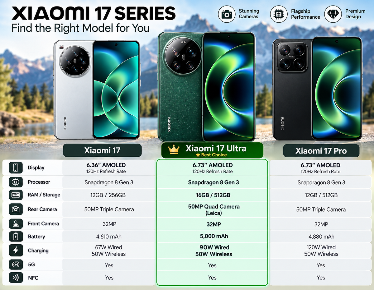 Xiaomi 17 Ultra 5G 512GB ROM 16GB RAM Dual SIM GSM Unlocked - Green