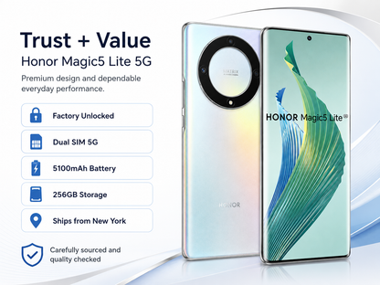 Silver factory-unlocked dual-SIM smartphone showing front and back cameras