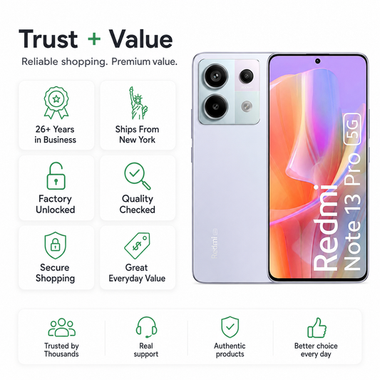 Xiaomi Redmi Note 13 Pro 5G Dual SIM 128GB ROM 8GB RAM Global GSM Unlocked - Aurora Purple