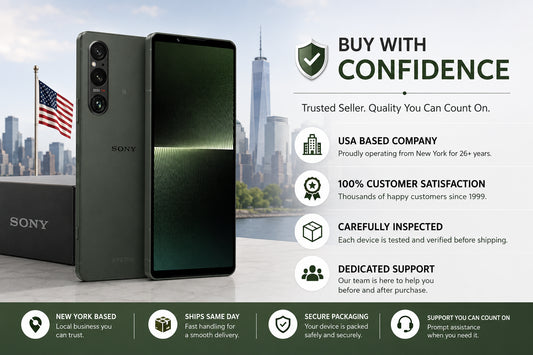 Green 5G smartphone, front and back shown, dual rear cameras