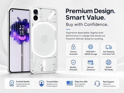 Nothing Phone 2 5G Dual SIM 256GB ROM 12GB RAM GSM Unlocked – White